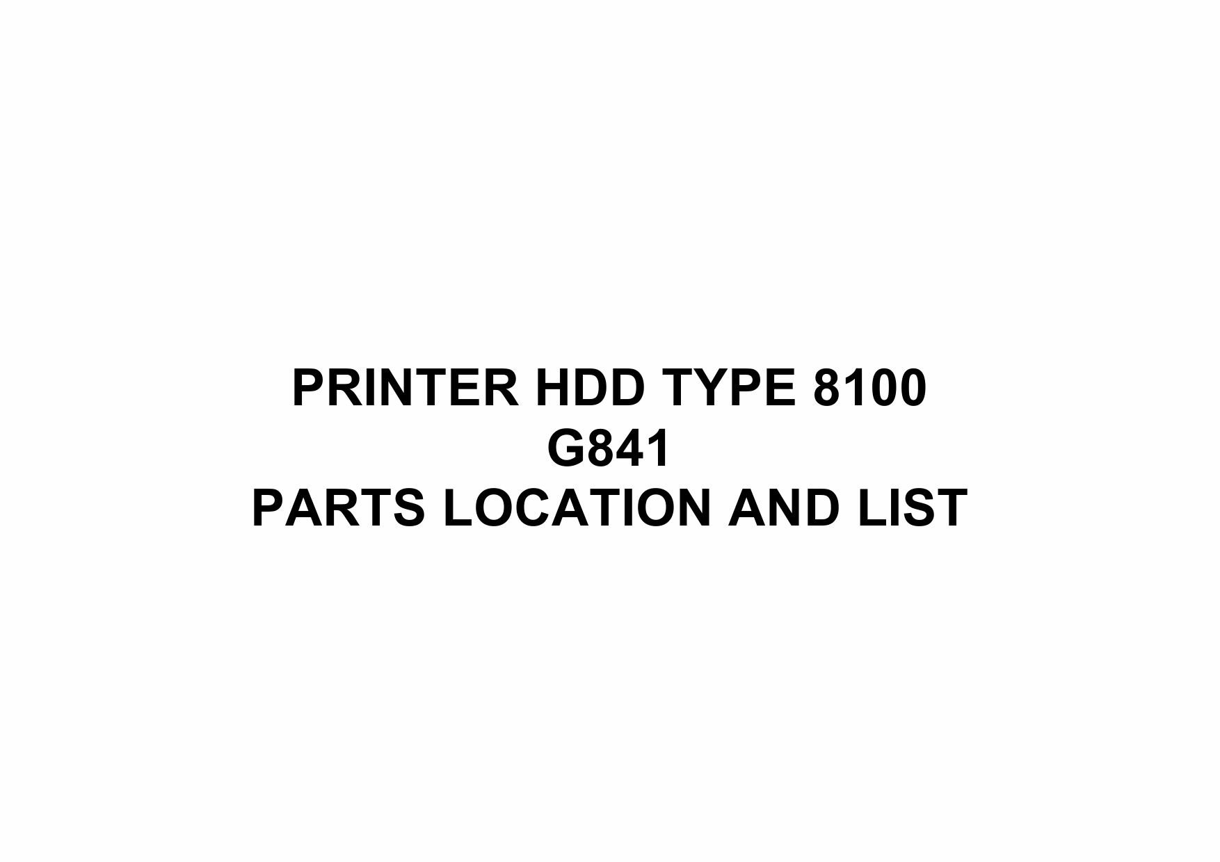 RICOH Options G841 PRINTER-HDD-TYPE-8100 Parts Catalog PDF download-1